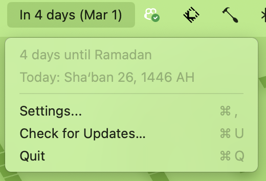 Ramadan menubar